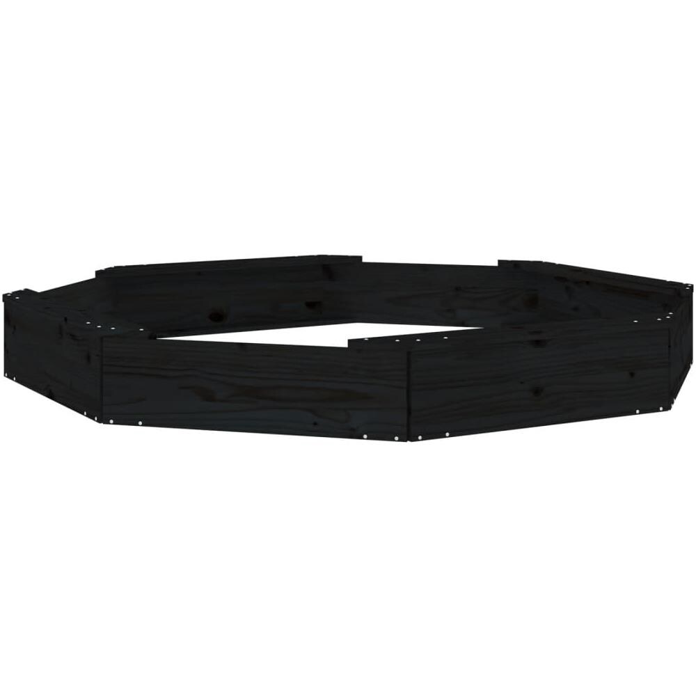 Sabbiera Con Sedute Nera Ottagonale In Legno Massello Di Pino - Foto 2