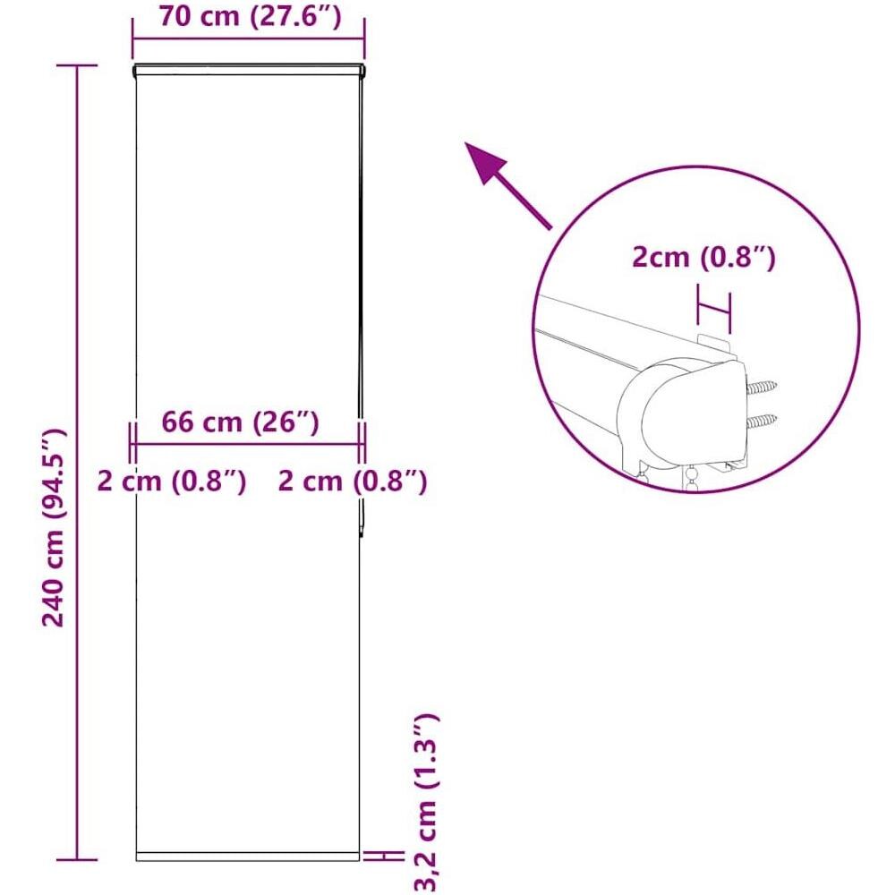 Tenda a Rullo Doccia con Cassonetto 70x240 cm Larghezza Tessuto - Foto 10