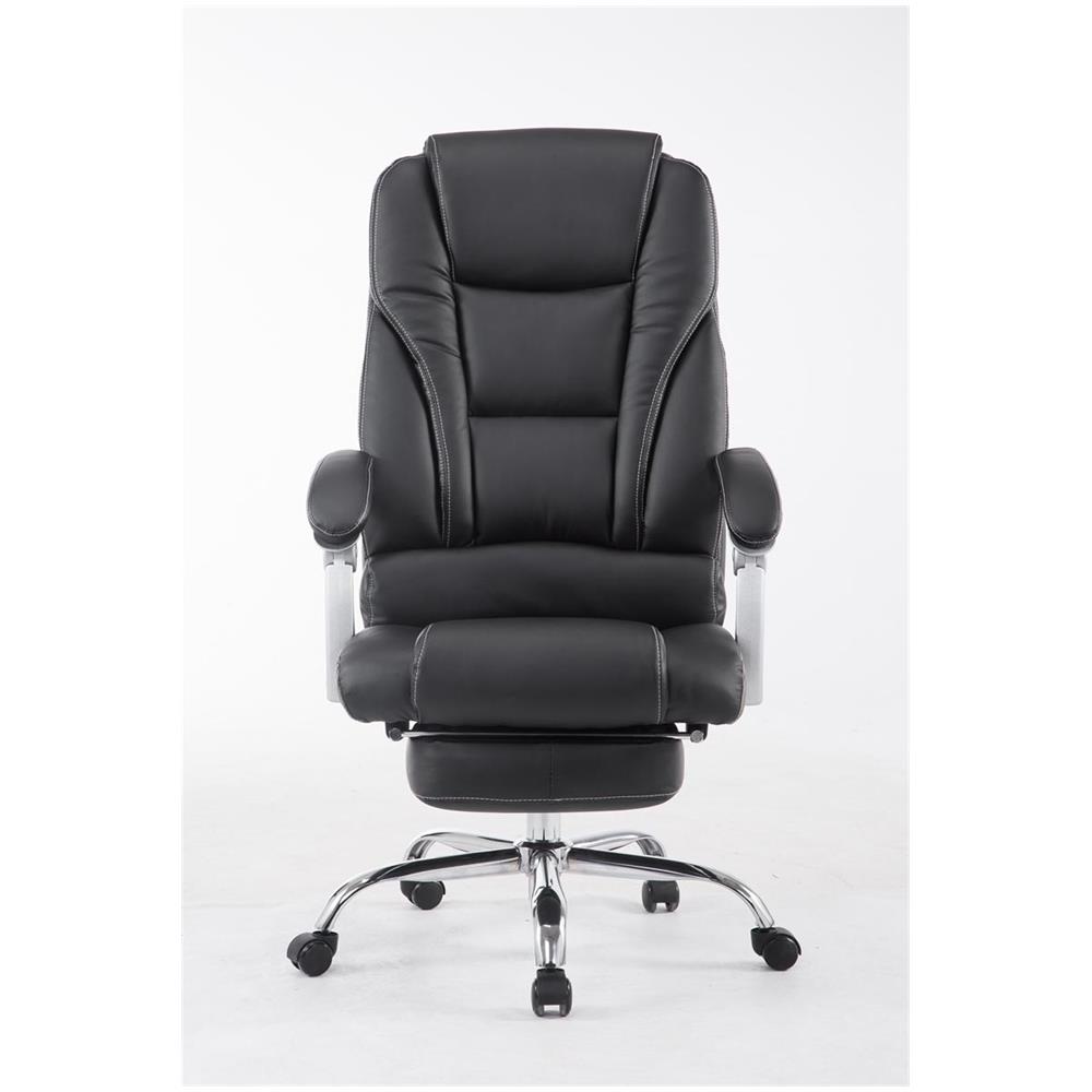 Sedia Ufficio Pacific in Similpelle - Poltrona Studio Carico Max 150 kg I Sedia Pc Imbottita e Regolabile I Poltrona Ufficio Ergonomica con Poggiapiedi e Ruote Antiattrito Nero - Foto 2