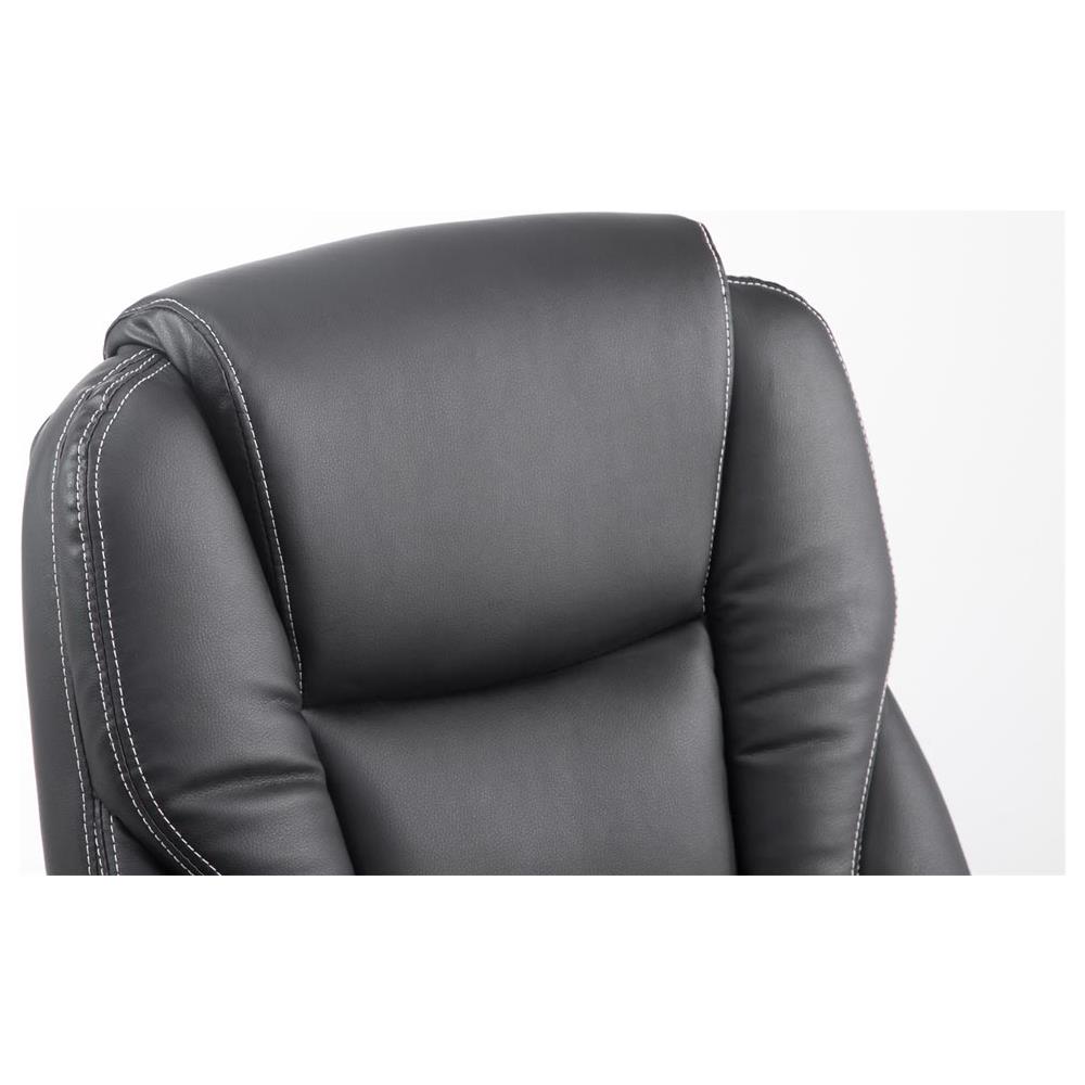 Sedia Ufficio Pacific in Similpelle - Poltrona Studio Carico Max 150 kg I Sedia Pc Imbottita e Regolabile I Poltrona Ufficio Ergonomica con Poggiapiedi e Ruote Antiattrito Nero - Foto 5
