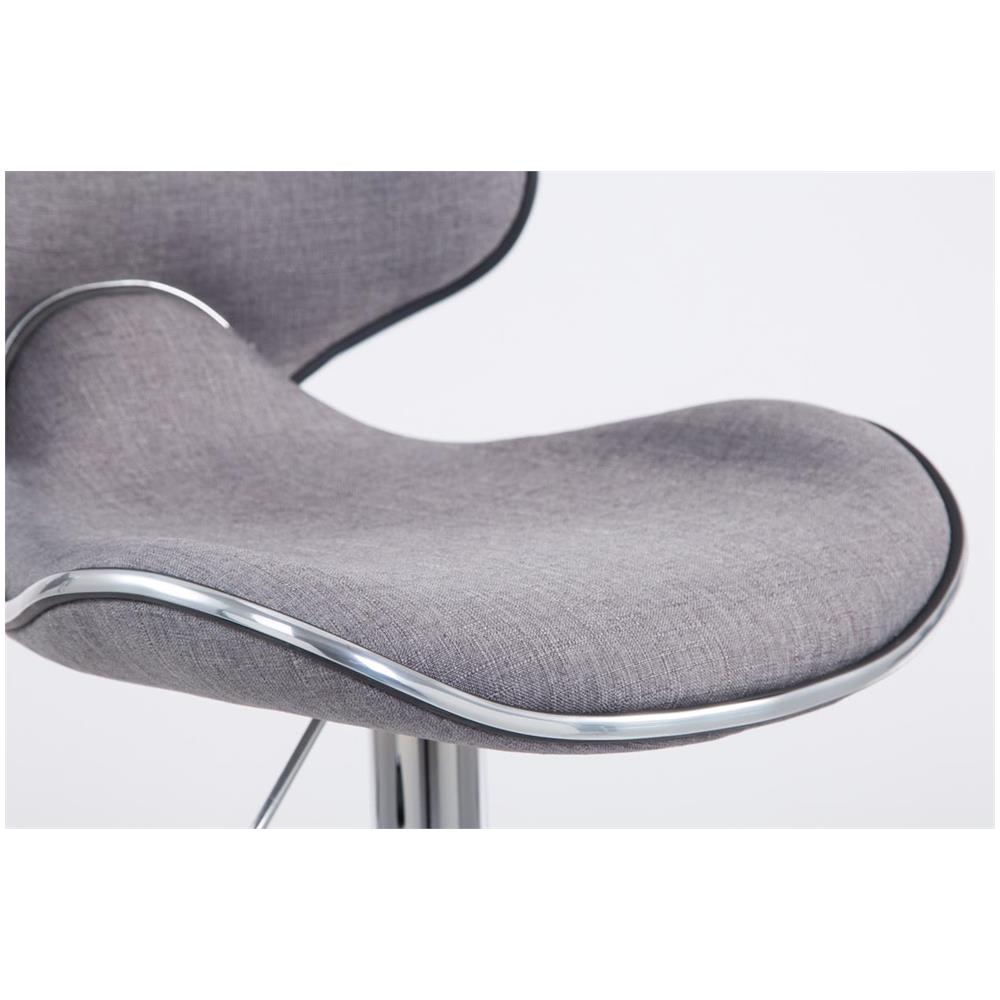 Sgabello Design Cucina Las Vegas V2 I Sedia Sgabello Imbottita In Tessuto I Sgabello Girevole E Regolabile Con Schienale 62-82 CM Grigio Chiaro - Foto 5