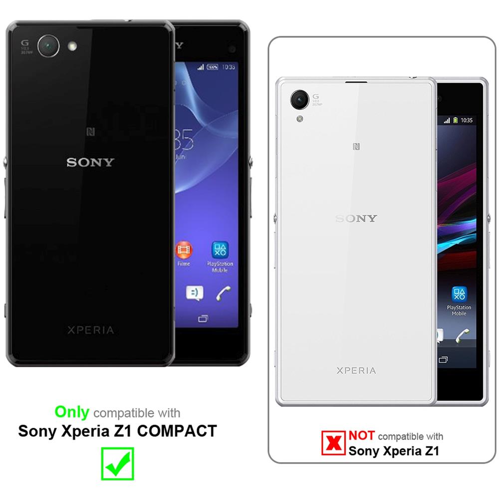 Custodia Compatibile Con Sony Xperia Z1 Compact In Bianco Fumo - Coperchio Protettiva Con Chiusura Magnetica, Funzione Stand E Tasca Per Le Carte - Foto 2