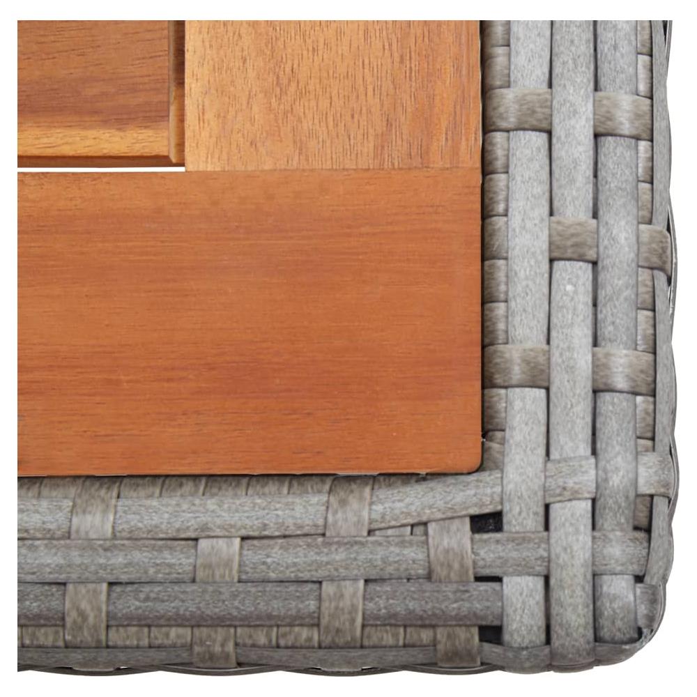 Tavolo Da Giardino Antracite In Polyrattan E Massello Di Acacia - Foto 9