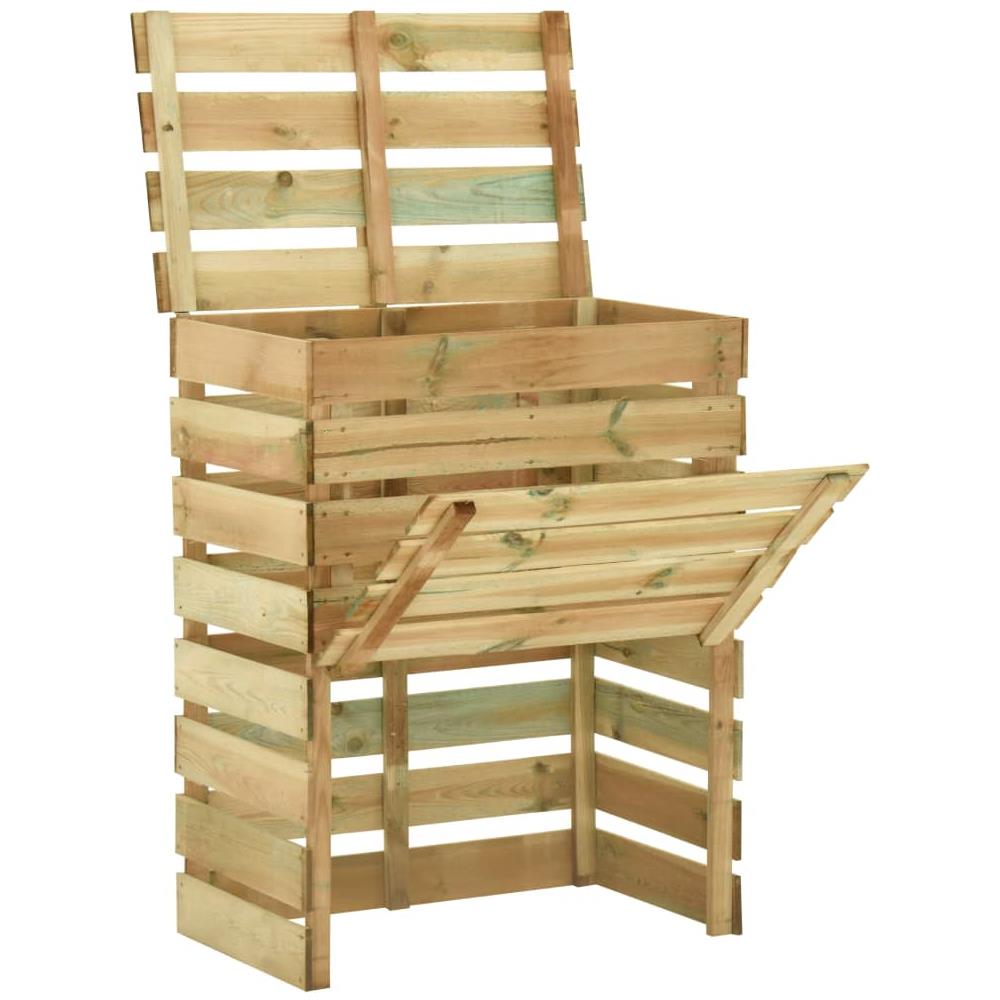 Compostiera da Giardino a Doghe 80x50x100cm in Pino Impregnato - Foto 3