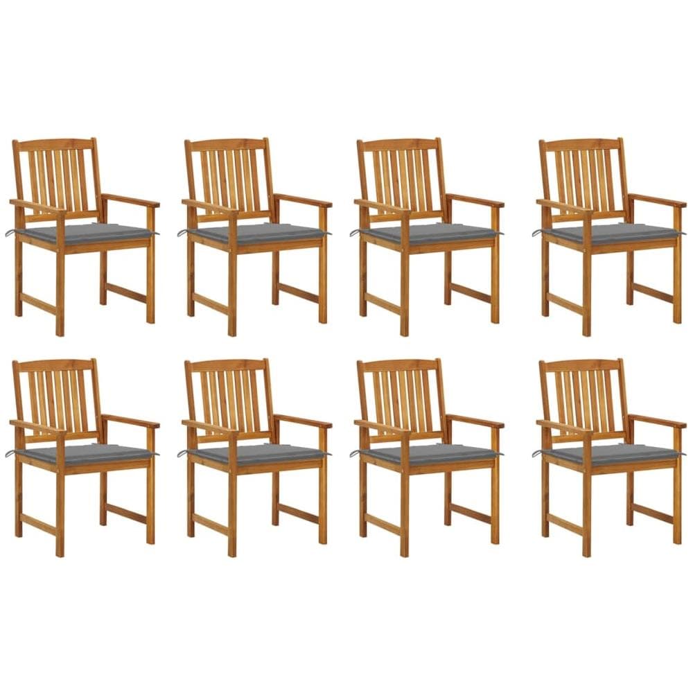 Sedie da Giardino con Cuscini 8 pz in Legno Massello di Acacia - Foto 1