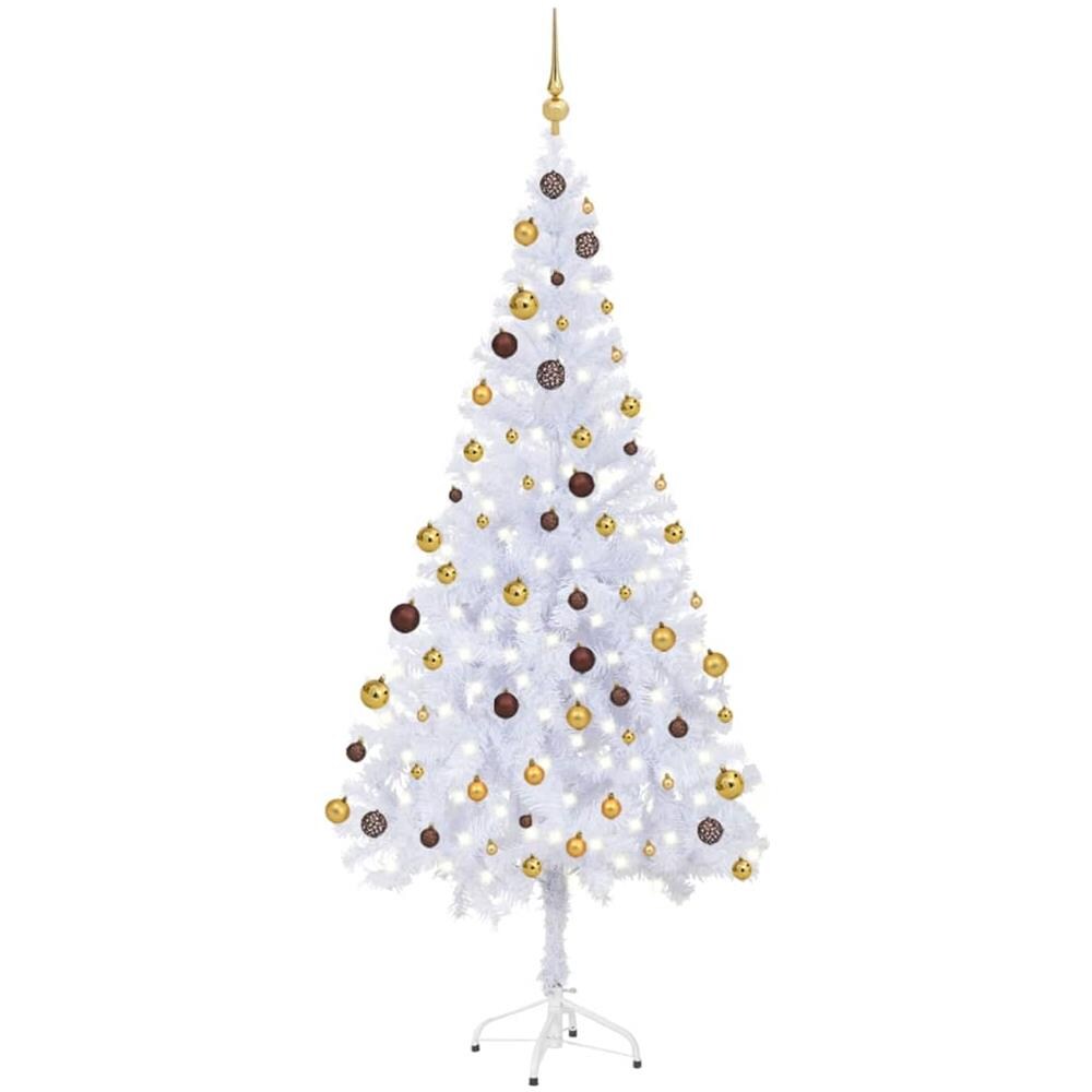 Albero Natale Artificiale con Set LED e Palline 180 cm 620 Rami - Foto 1