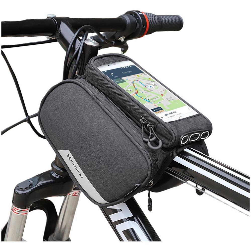 Borsa Da Bici Wozinsky Frame + Cover Per Telefono Staccabile Fino A 6,5 Pollici 1,5 L Nera (wbb7bk)  - Foto 1