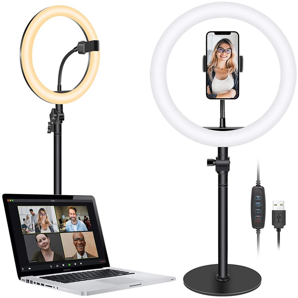 Luce Led Anello 25cm Regolazione Luminosità Stand Smartphone - Foto 1