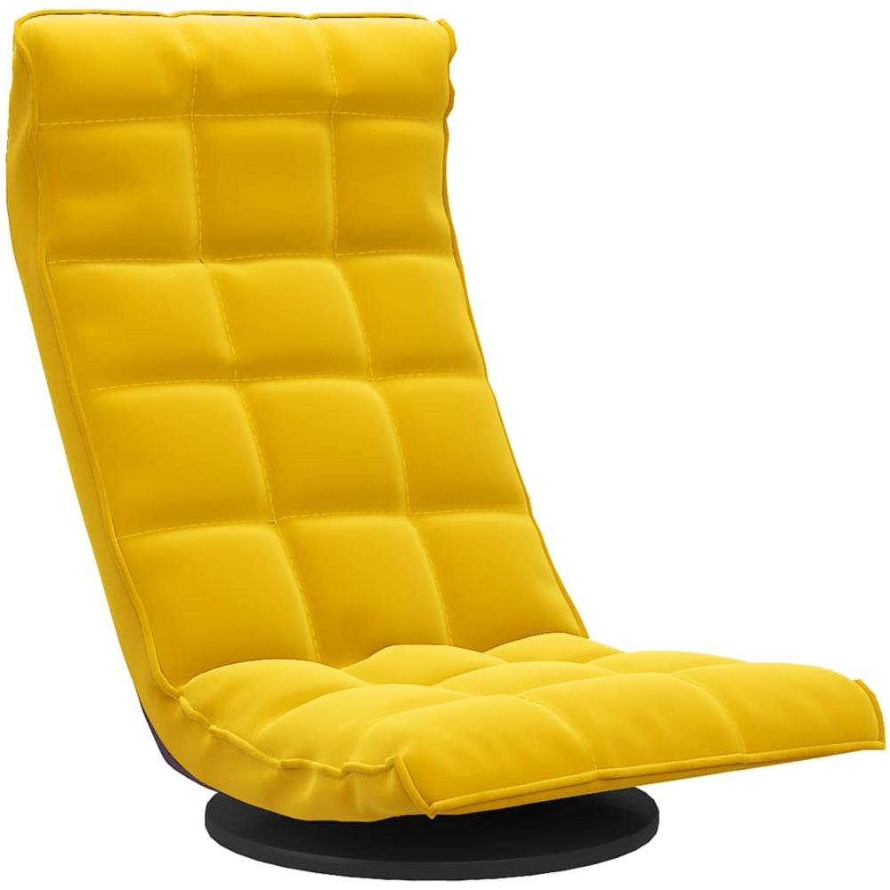 Sedia Da Pavimento Girevole Gialla In Velluto - Foto 2