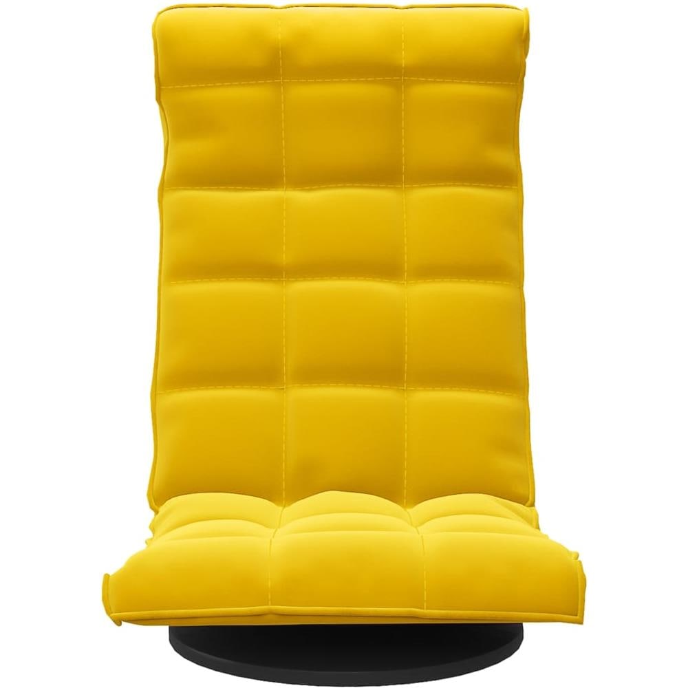 Sedia Da Pavimento Girevole Gialla In Velluto - Foto 3