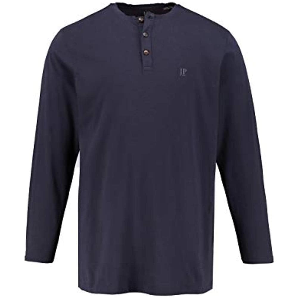 Henley Maglietta A Maniche Lunghe Senza Collo, Blu Navy, Xxxl Uomo - Foto 1