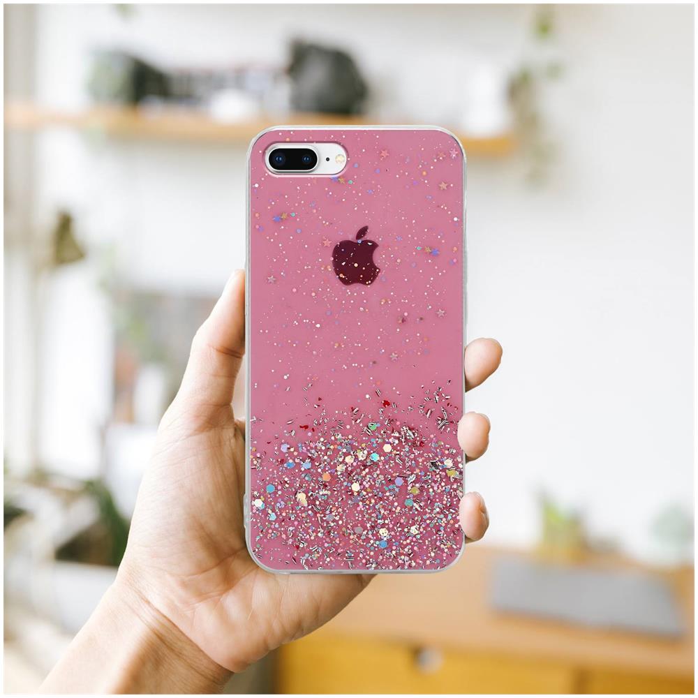Custodia Compatibile Con Apple Iphone 7 Plus / 7s Plus / 8 Plus In Rosa Con Glitter - Coperchio Protettivo In Silicone Tpu Flessibile Con Glitter Scintillanti - Foto 7
