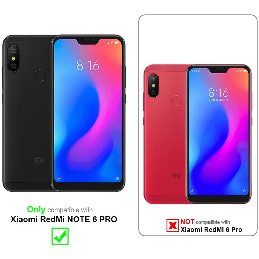 Custodia Compatibile Con Xiaomi Redmi Note 6 Pro In Grigio Fiore - Coperchio Protettivo In Design Floreale Con Chiusura Magnetica, Funzione Stand E Slot Per Carte - Foto 2