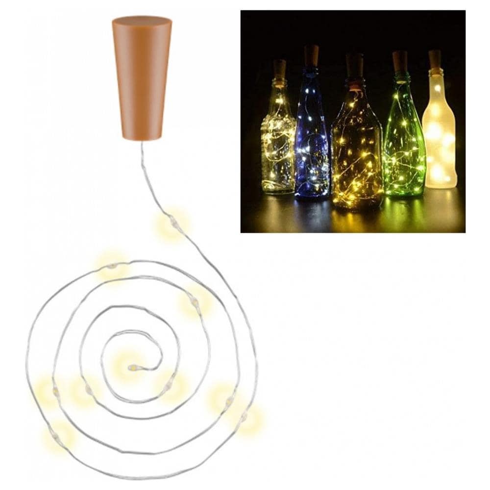Confezione Da 3pz Catena Luminosa Per Bottiglie Da 10 Led Con Timer - Foto 1