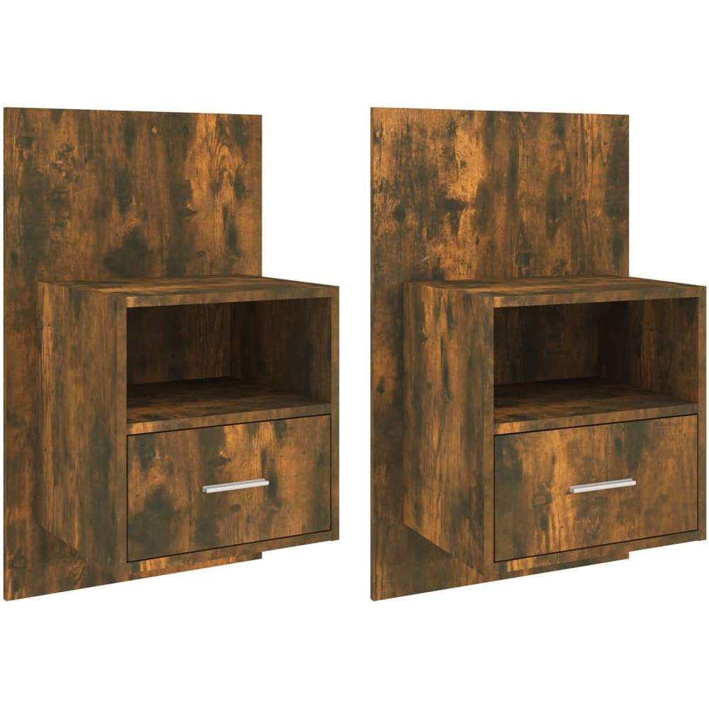 Comodini a Muro 2 pz Rovere Fumo - Foto 1