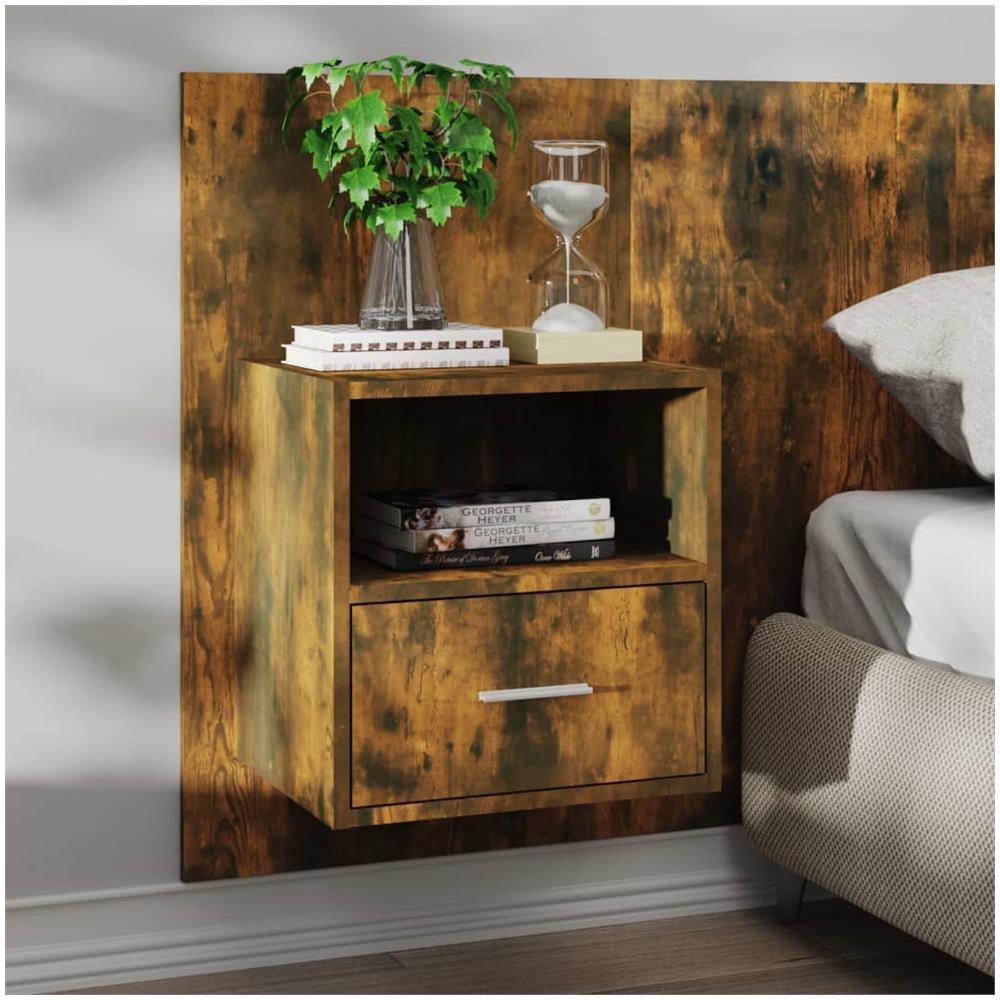 Comodini a Muro 2 pz Rovere Fumo - Foto 2