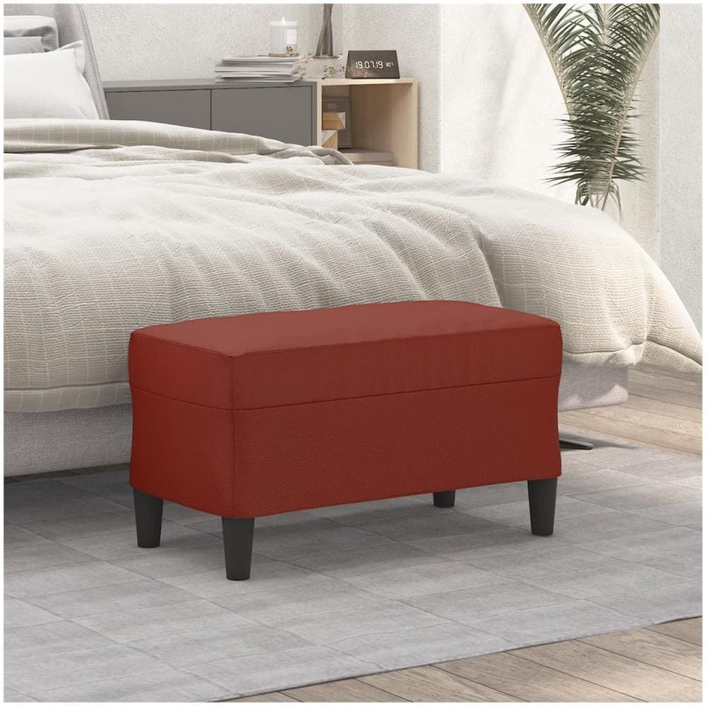 Panca Rosso Vino 70x35x41 Cm In Similpelle - Foto 1