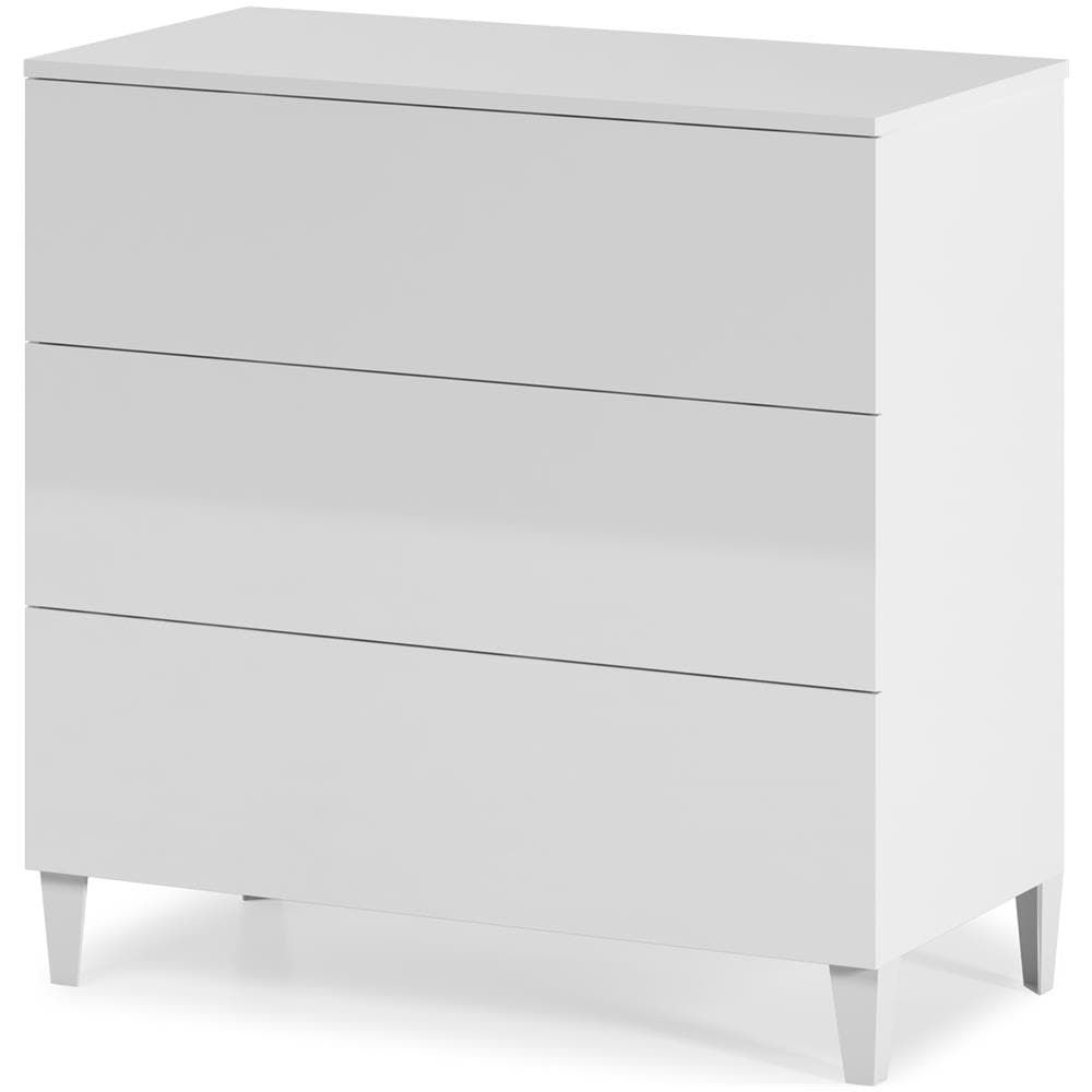 Cassettiera Vera 3 Cassetti Colore Bianco Lucido, 80 Cm (larghezza) 40 Cm (profondità) 80 Cm (altezza) - Foto 1
