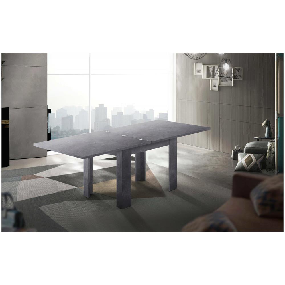 Tavolo Allungabile Otto, Consolle Ausiliare Da Cucina, Tavolo Allungabile, 100% Made In Italy, Cm 90x90h75, Ardesia - Foto 1