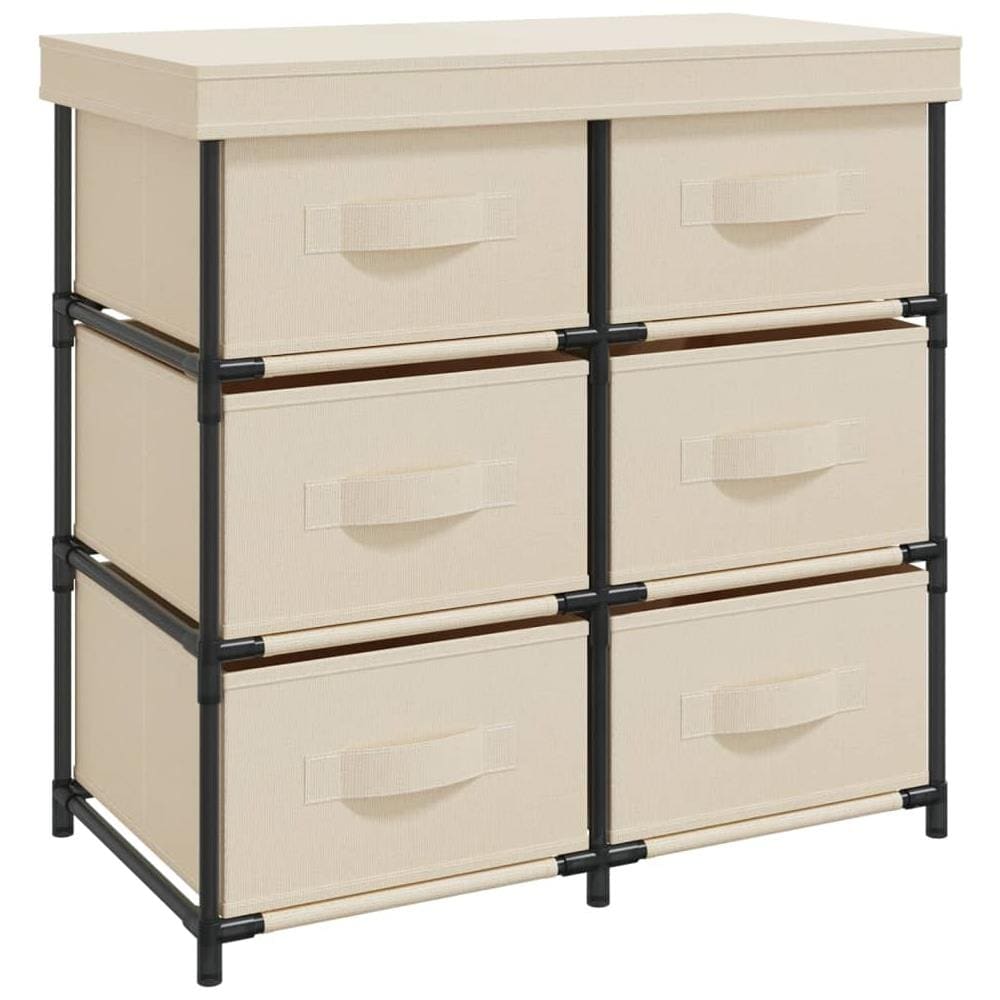 Armadietto con 6 Cassetti 55x29x55 cm Crema in Acciaio - Foto 1