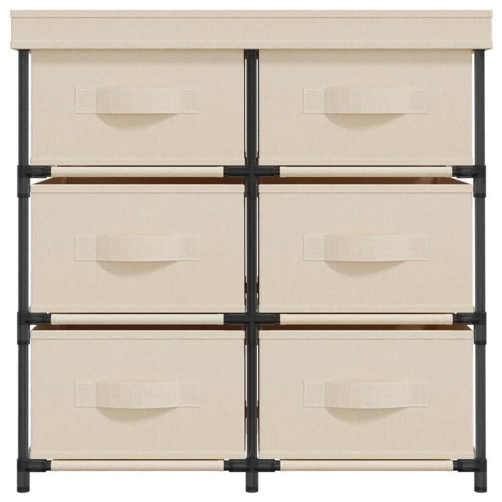 Armadietto con 6 Cassetti 55x29x55 cm Crema in Acciaio - Foto 2