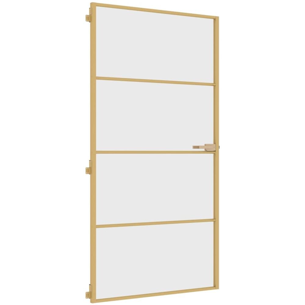 Porta Interni Sottile Oro 102,5x201,5 Vetro Temperato Alluminio - Foto 2