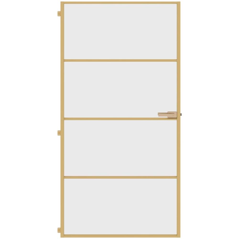 Porta Interni Sottile Oro 102,5x201,5 Vetro Temperato Alluminio - Foto 3