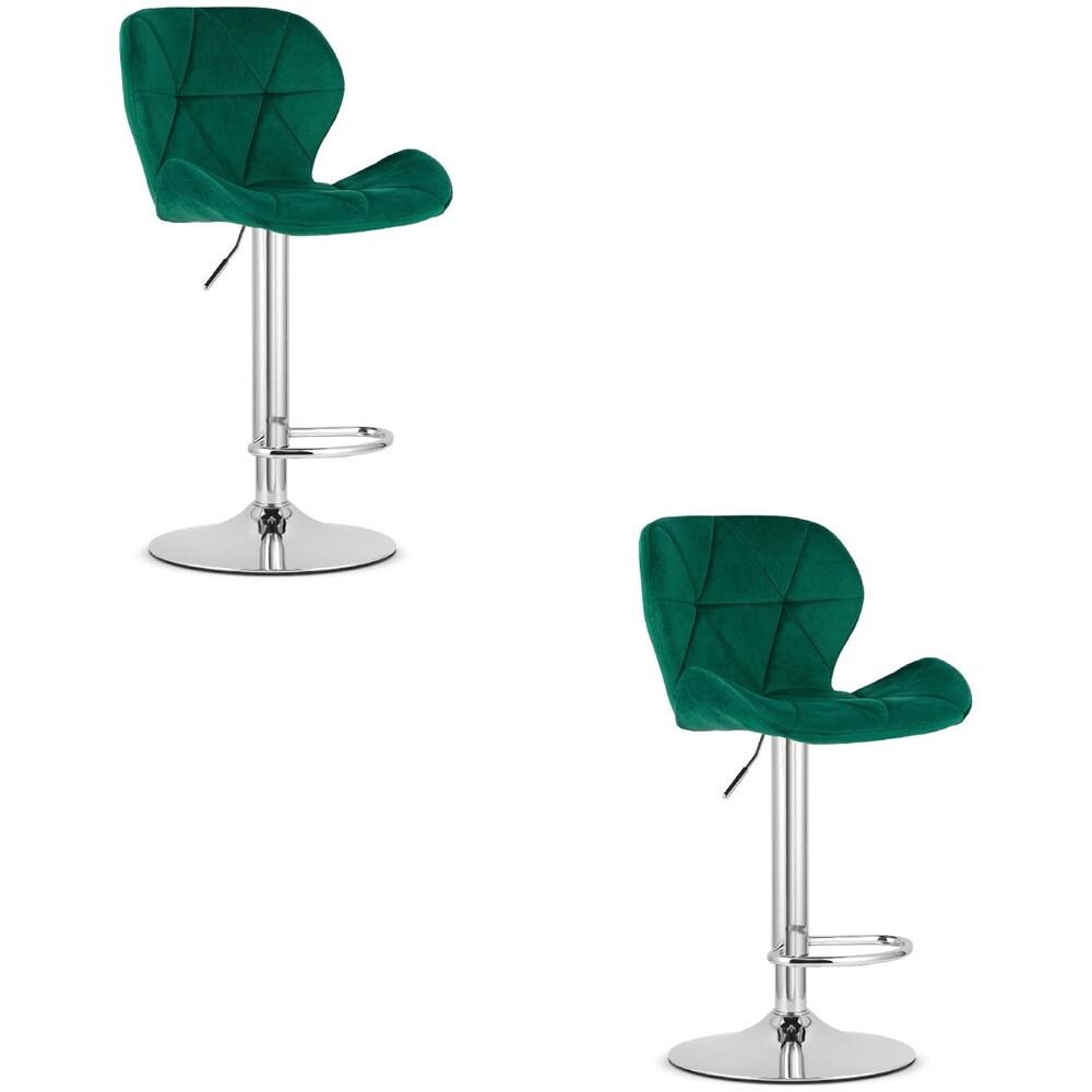 Sgabello in velluto WEST - Elegante nero per soggiorno, cucina x 2 - Foto 1