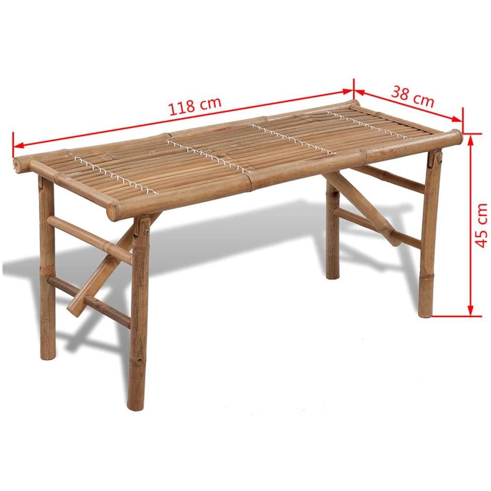 Panca da Giardino Pieghevole 118 cm in Bambù - Foto 8
