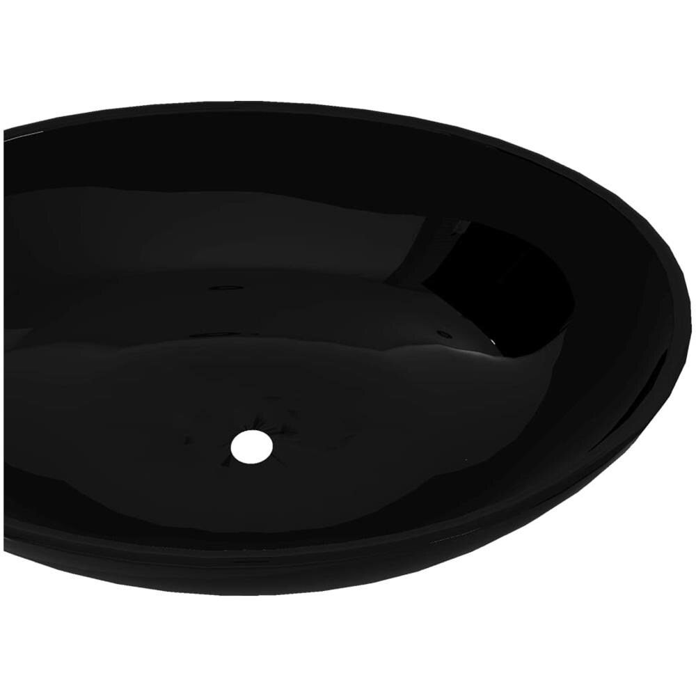 Lavello Nero In Ceramica Di Lusso A Forma Ovale 40 X 33 Cm - Foto 2