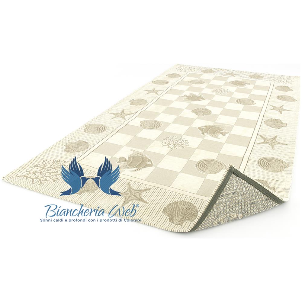 Tappeto Velour Antiscivolo Modello Marino By Suardi 65x110 Cm (set 2 Tappeti) Beige - Foto 1