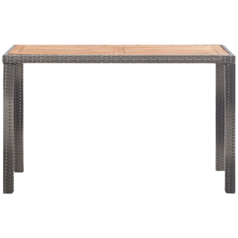 Tavolo Giardino Antracite E Marrone 123x60x74cm Acacia Massello - Foto 2