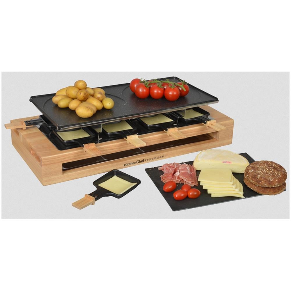 Service À Raclette / Gril / Crêpière- 1500 W - 8 Poêlons + 2 Doubles- Corps En Métal Et Finition Bois - Foto 2