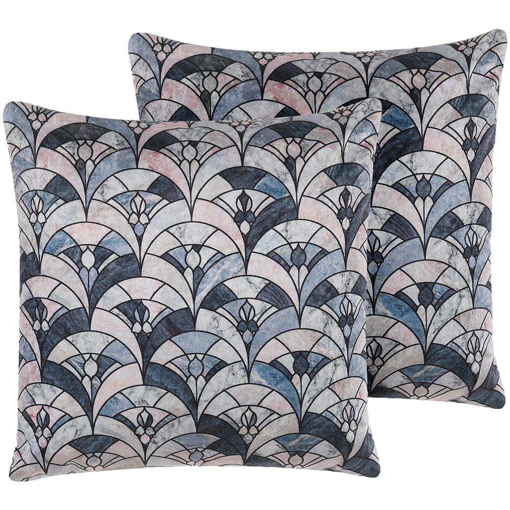 Set Di 2 Cuscini Con Motivo A Squame Multicolore 45 X 45 Cm Koodal - Foto 1