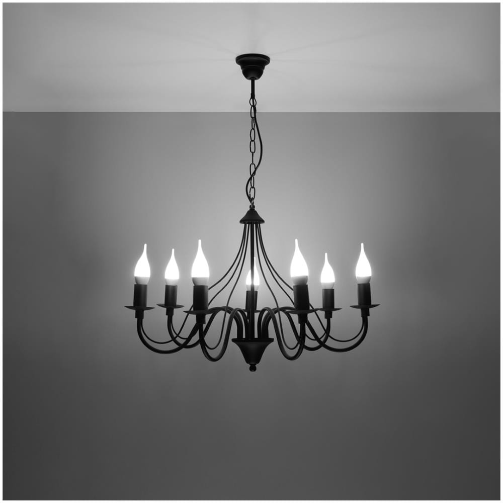 Minerwa 7 - Lampadario In Acciaio, Colore: Nero - Foto 16