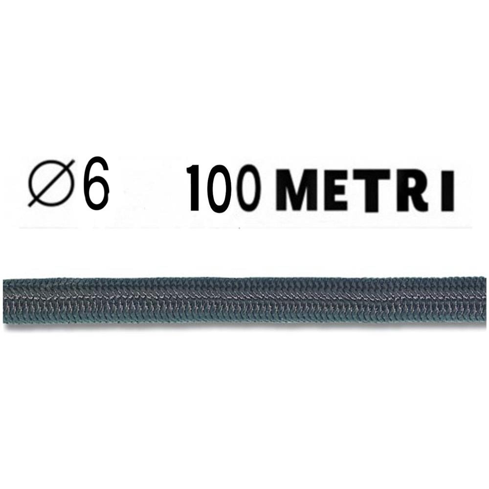 Corda Elastica Diametro 6 Mm Nera In Bobina Da 100 Metri Nautica - Foto 1