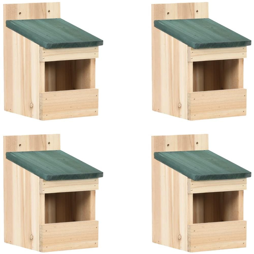 Casette Per Uccelli 4 Pz 12x16x20 Cm In Legno Di Abete - Foto 1