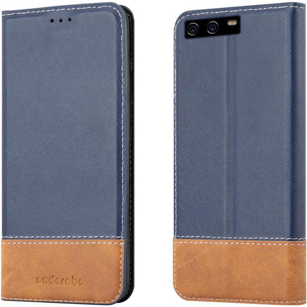 Custodia Compatibile Con Huawei P10 In Blu Scuro Marrone - Coperchio Protettiva Con Chiusura Magnetica, Funzione Stand E Tasca Per Le Carte - Foto 8