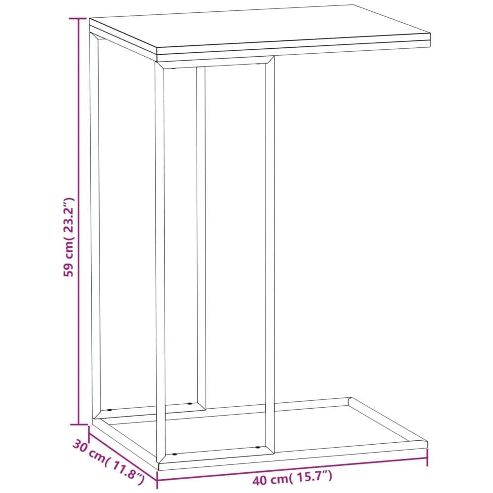 Tavolino da Salotto Nero 40x30x59 cm in Legno Multistrato - Foto 5