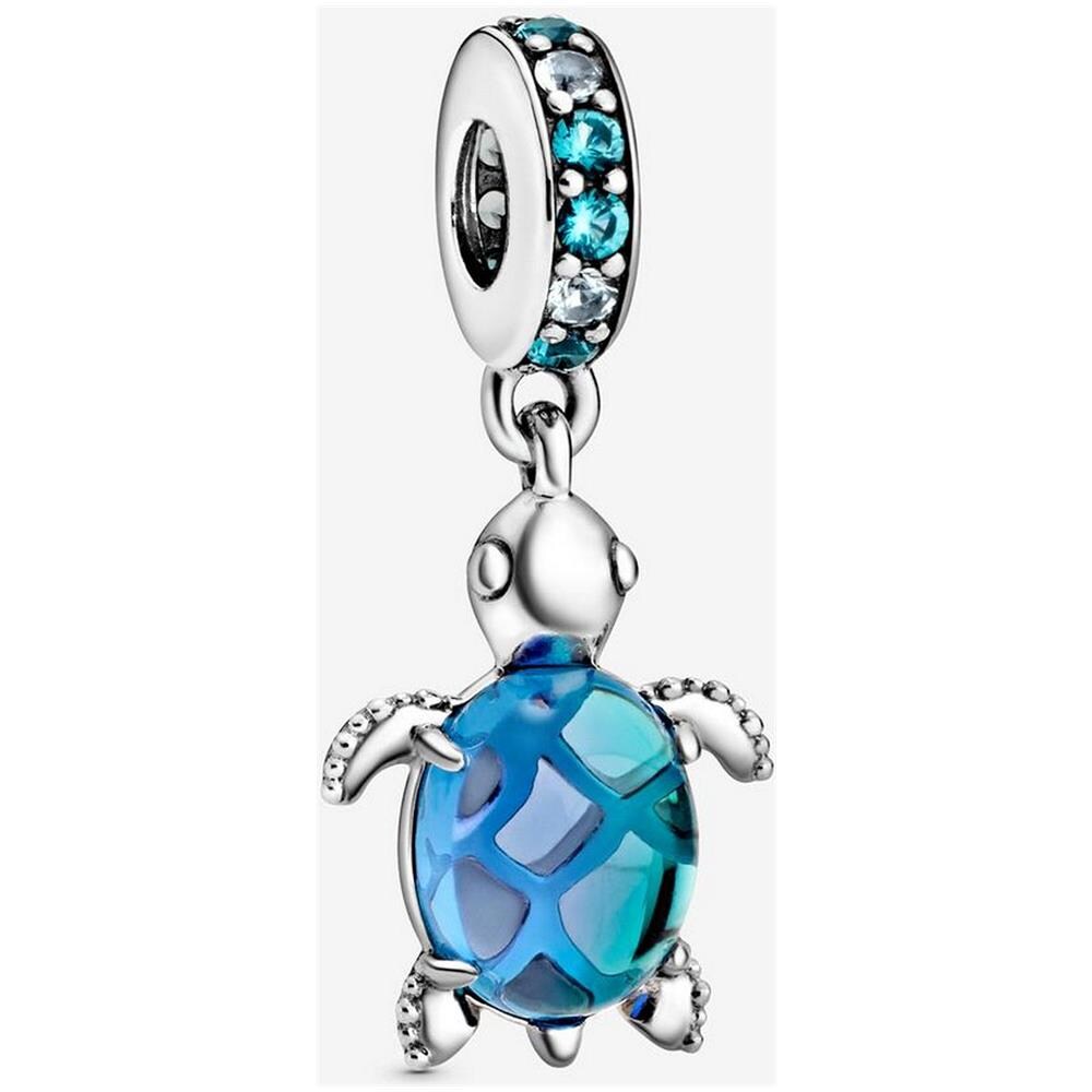 Charm Pandora Tartaruga Vetro Di Murano Blu - Foto 1