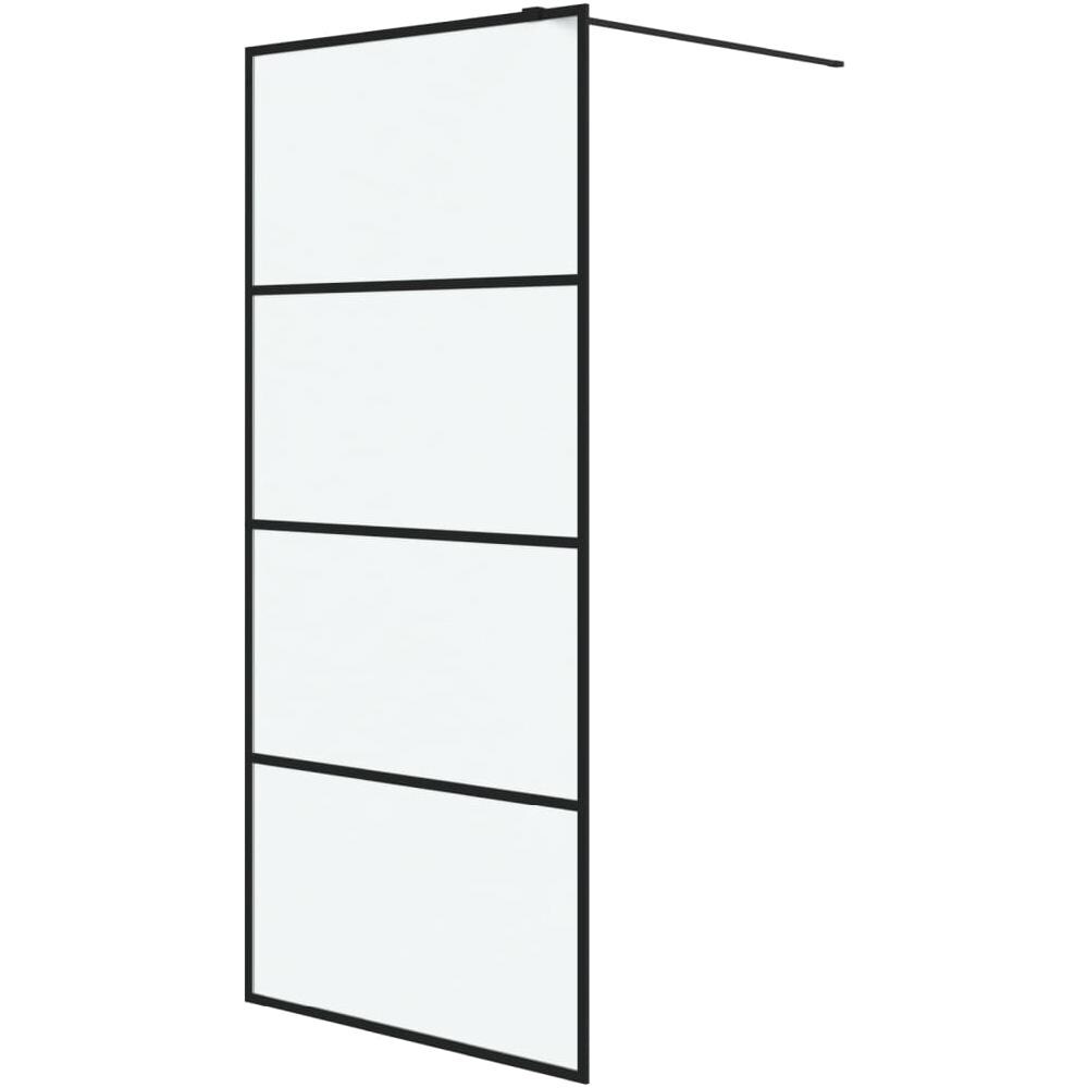 Parete Doccia Walk In Nera 90x195 Cm Vetro Smerigliato Esg - Foto 2