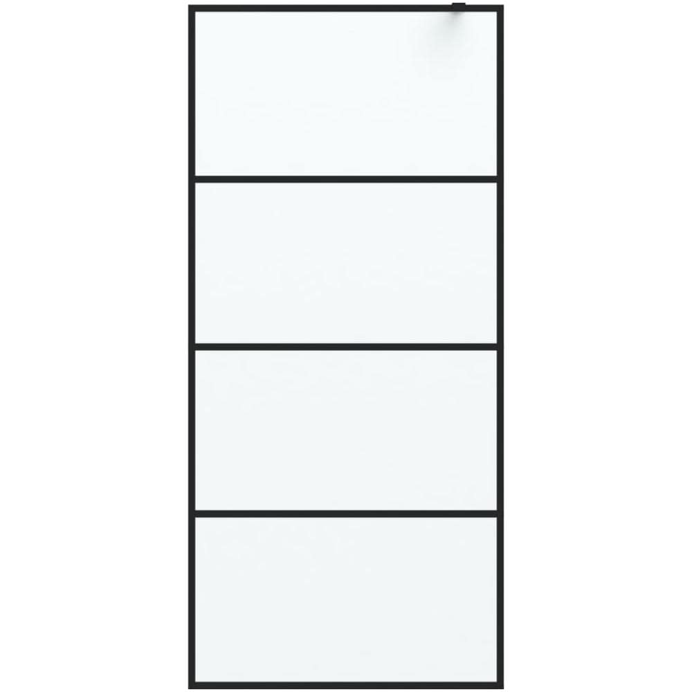 Parete Doccia Walk In Nera 90x195 Cm Vetro Smerigliato Esg - Foto 3