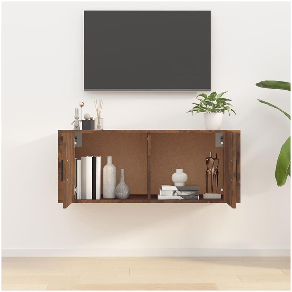 Mobile Porta Tv A Parete Rovere Fumo 100x34,5x40 Cm - Foto 10