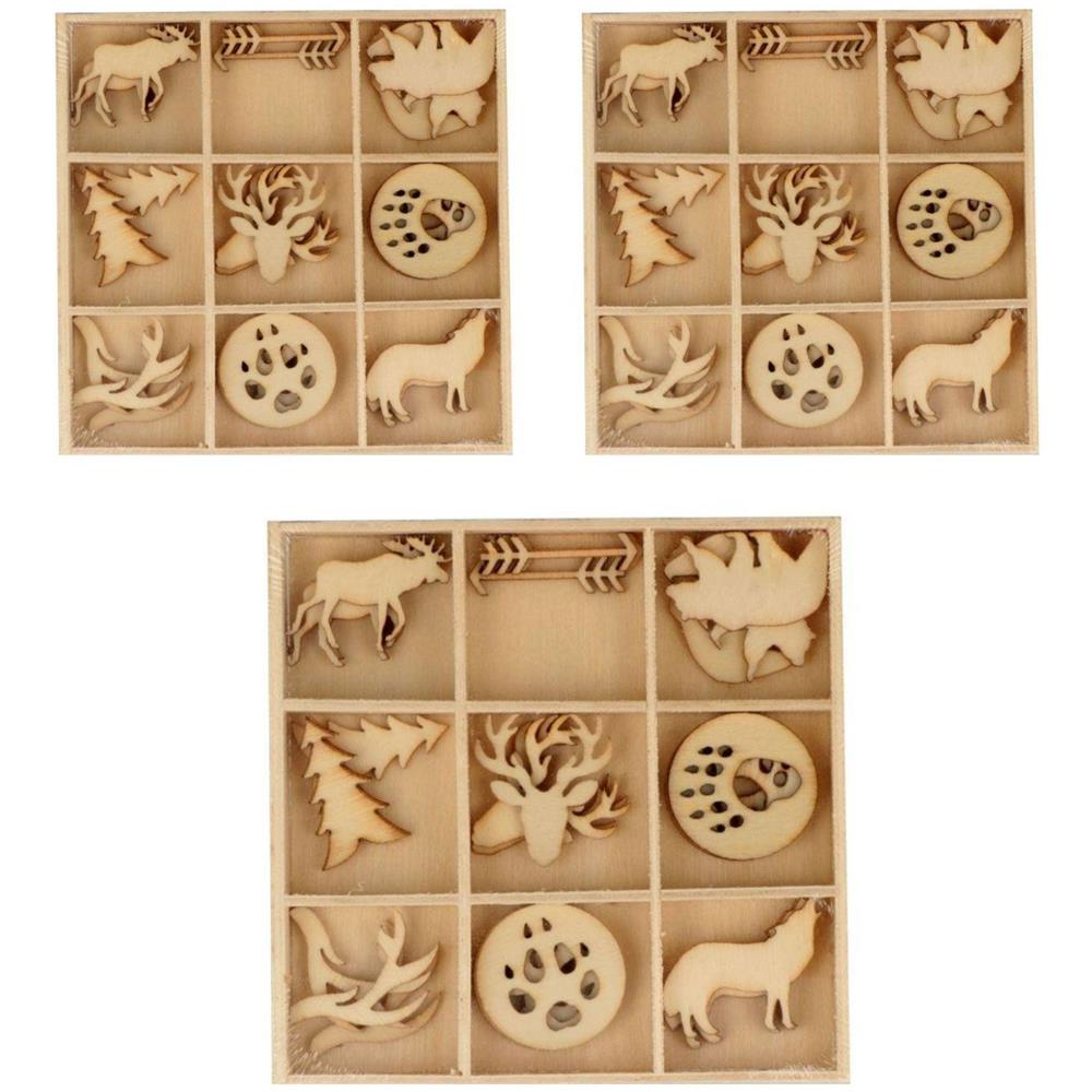 81 Mini Decori In Legno - Animali Del Bosco - Bosco - Foto 1