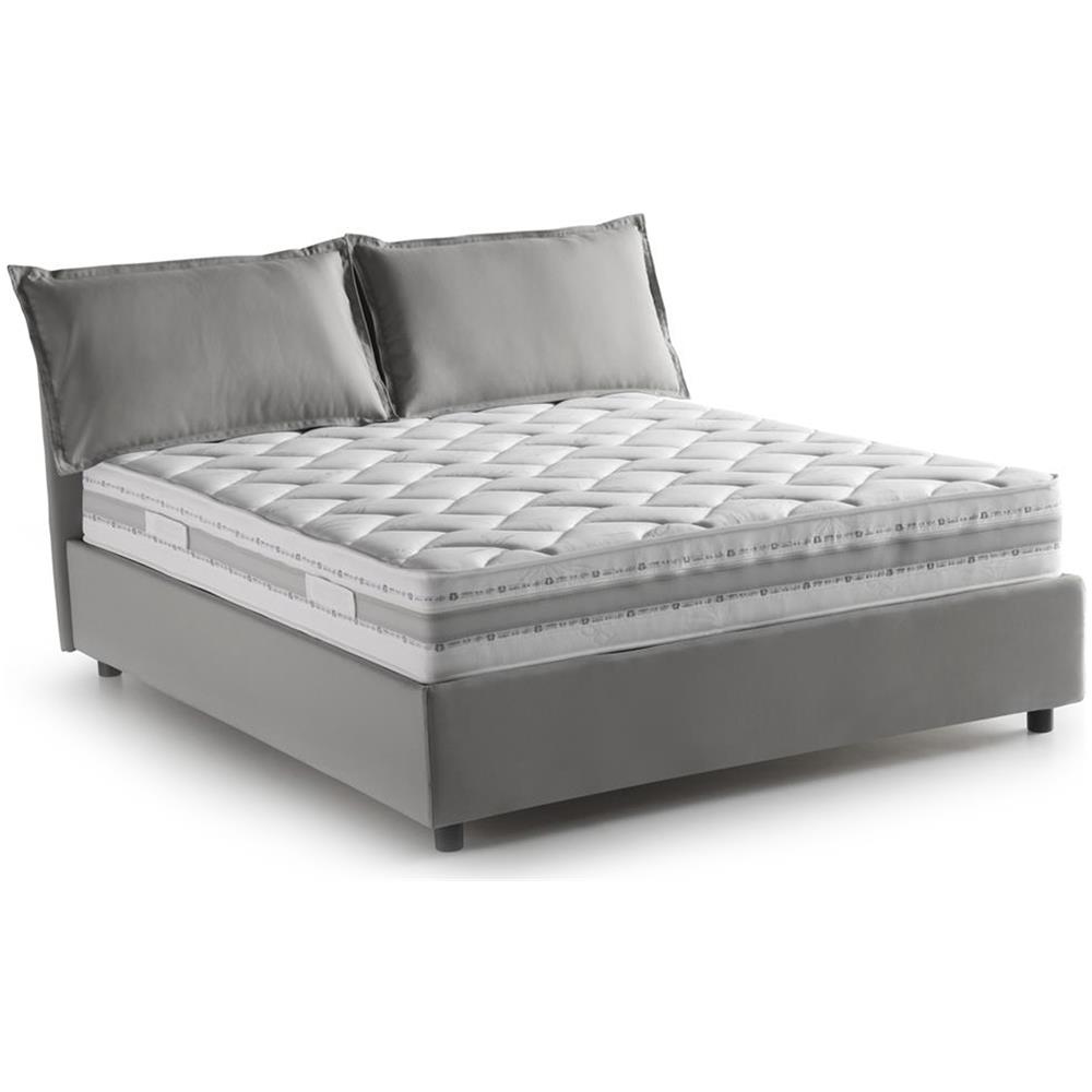 Letto Matrimoniale Deborah, Letto Contenitore Con Rivestimento In Tessuto, 100% Made In Italy, Apertura Frontale, Adatto Per Materasso Cm 160x190, Grigio - Foto 2