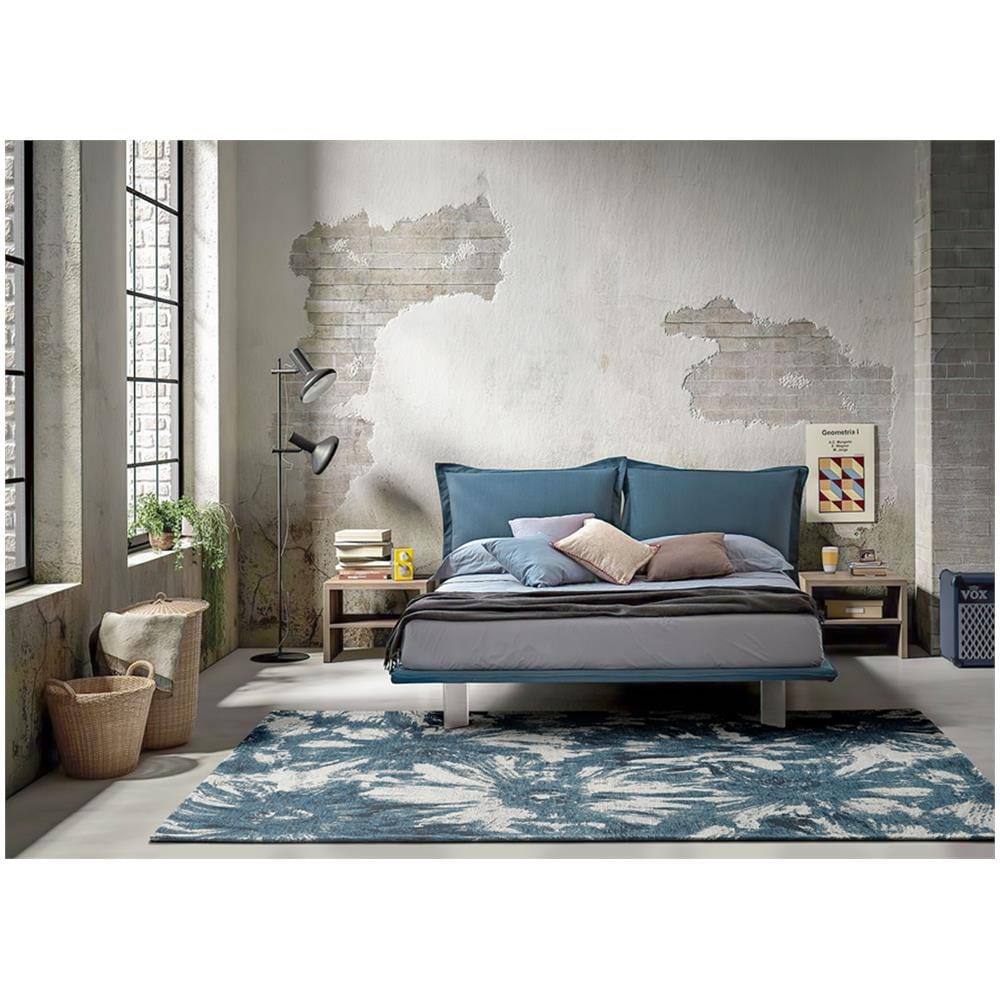 Tappeto Salotto Velour Antiscivolo Dis Fior Di Loto Colore Jeans Suardi 65x110(2Tappeti) Jeans - Foto 5