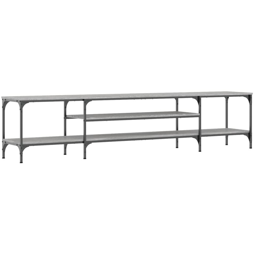 Mobile Tv Grigio Sonoma 201x35x45 Cm Legno Multistrato E Ferro - Foto 2