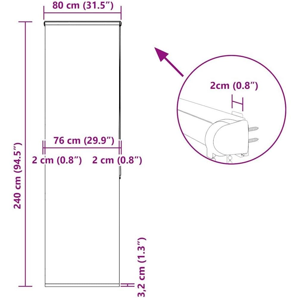 Tenda a Rullo per Doccia Cassonetto 80x240 cm Larghezza Tessuto - Foto 10
