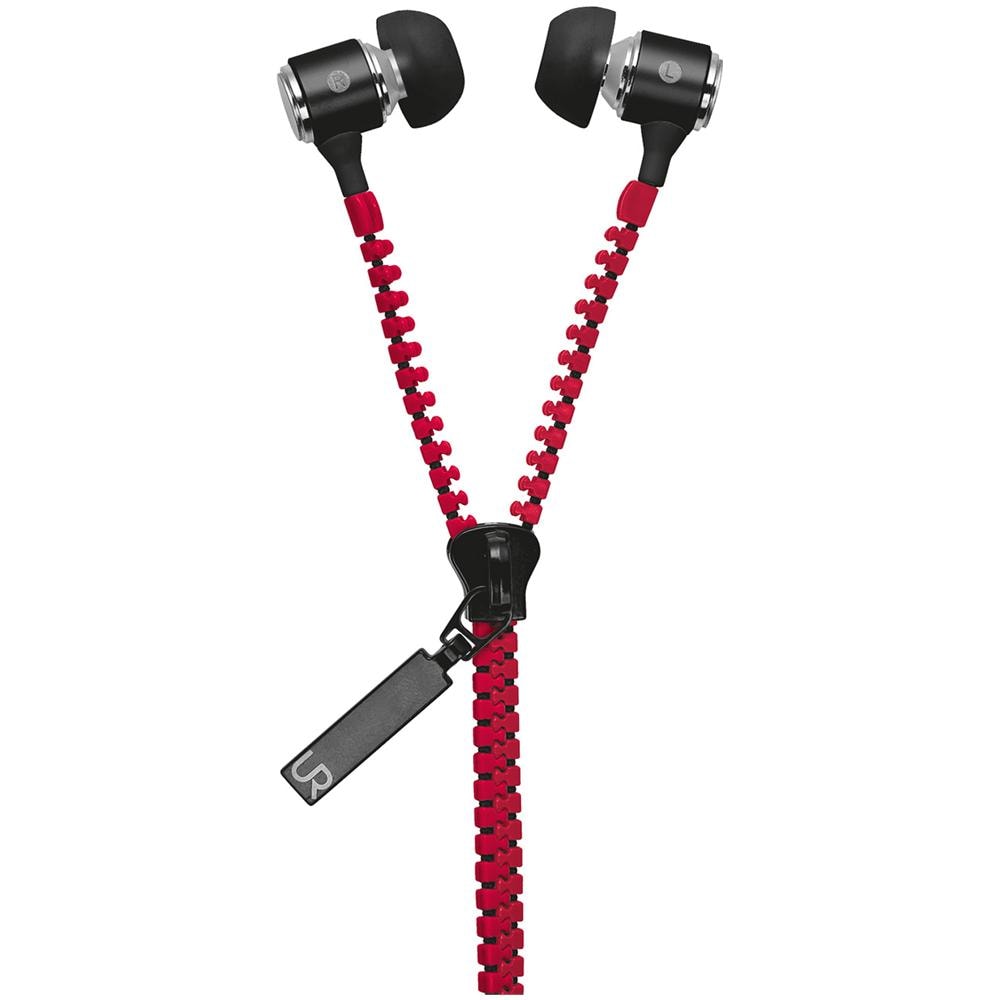 Auricolari Zipper con Cavo + Microfono per Smartphone - Rosso - Foto 1