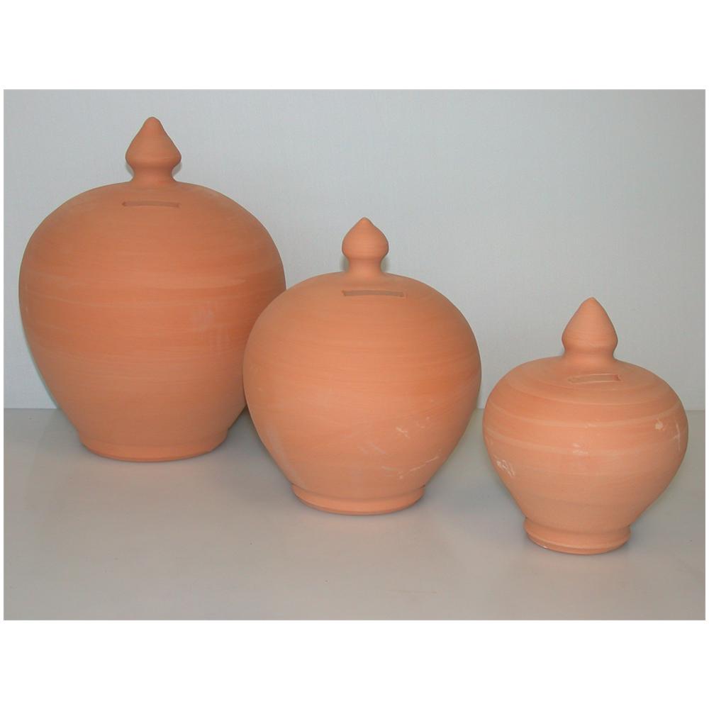 Salvadanaio Ceramica Tondo Grezzo Cm 20 Arredo - Foto 1